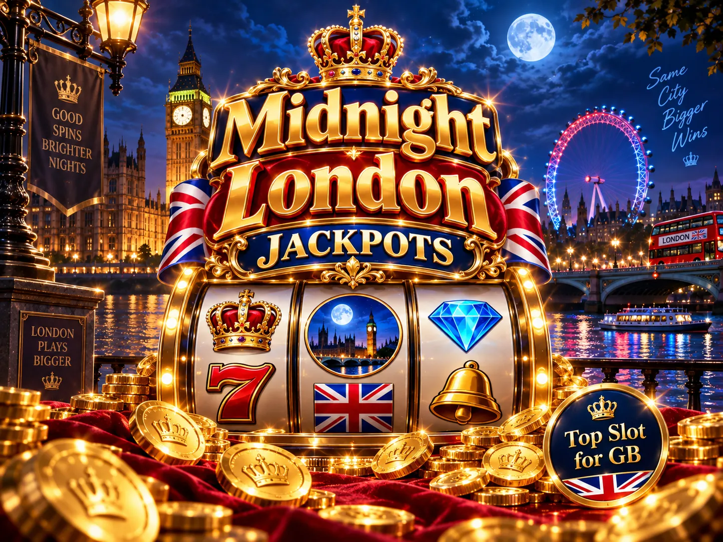 Midnight London Jackpots slot artwork
